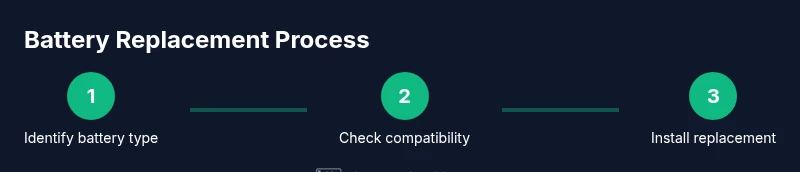 Process diagram showing early steps of battery replacement