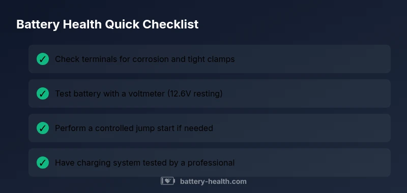 Checklist for car battery health and signs infographic