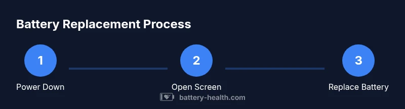 Tailwind-based process infographic showing steps for iPhone battery replacement