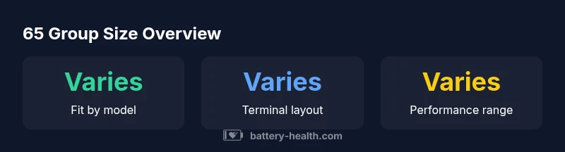 Infographic comparing 65 group size specs