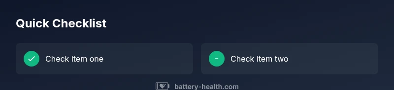 Checklist infographic for battery safety on the road