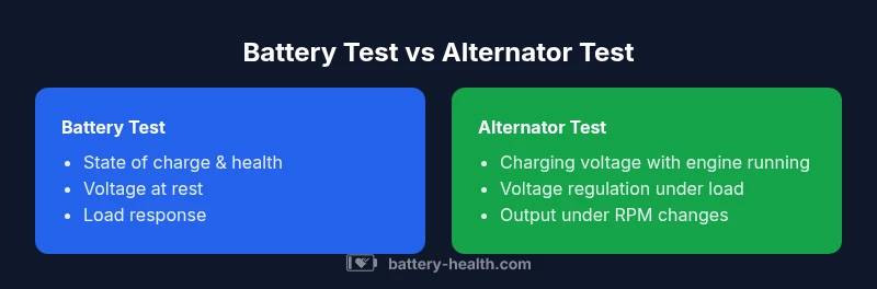 Comparison of battery test and alternator test infographic