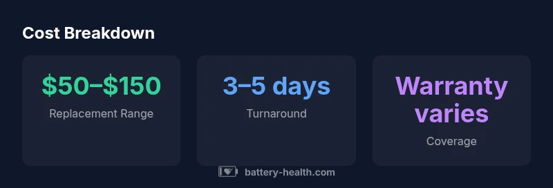 Infographic showing cost ranges and turnaround for Apple Watch battery replacement