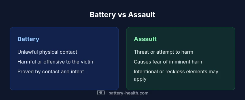 Infographic comparing battery and assault charges