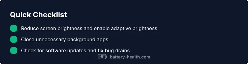 Checklist for diagnosing battery drain