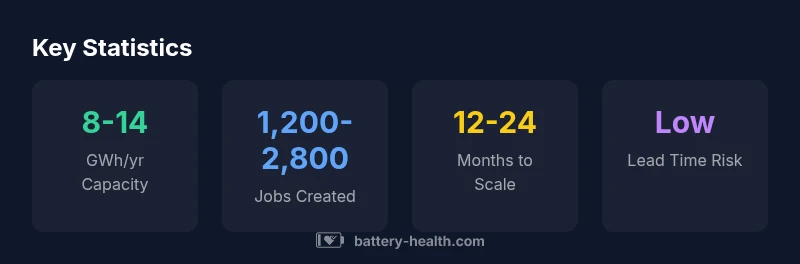 Infographic showing key statistics for Ford BlueOval Battery Park Michigan