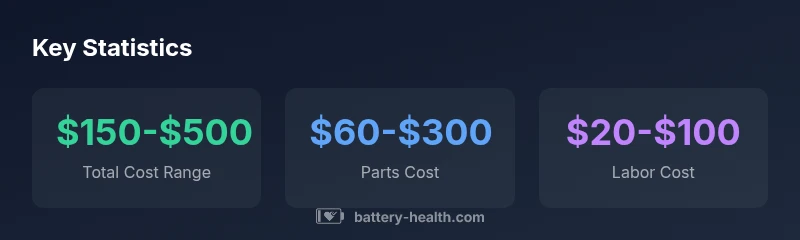 Infographic showing cost ranges for car battery replacement