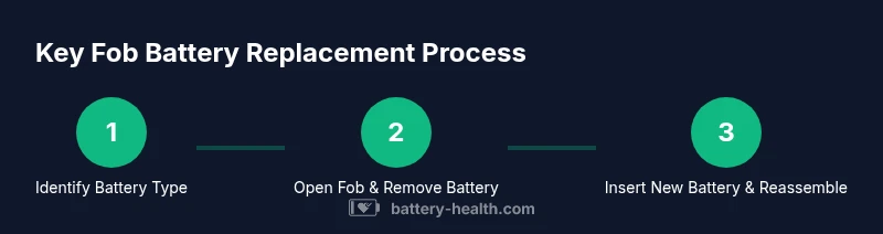 Infographic showing steps to replace the Audi key battery